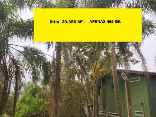 Sitio com 20.356 m² apenas 480 mil propriedade rica em recursos naturais e pronta para viver ou investir!