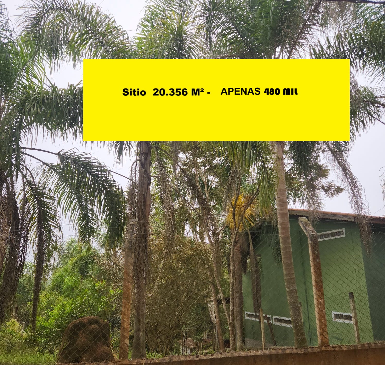 Sitio com 20.356 m² apenas 480 mil propriedade rica em recursos naturais e pronta para viver ou investir!